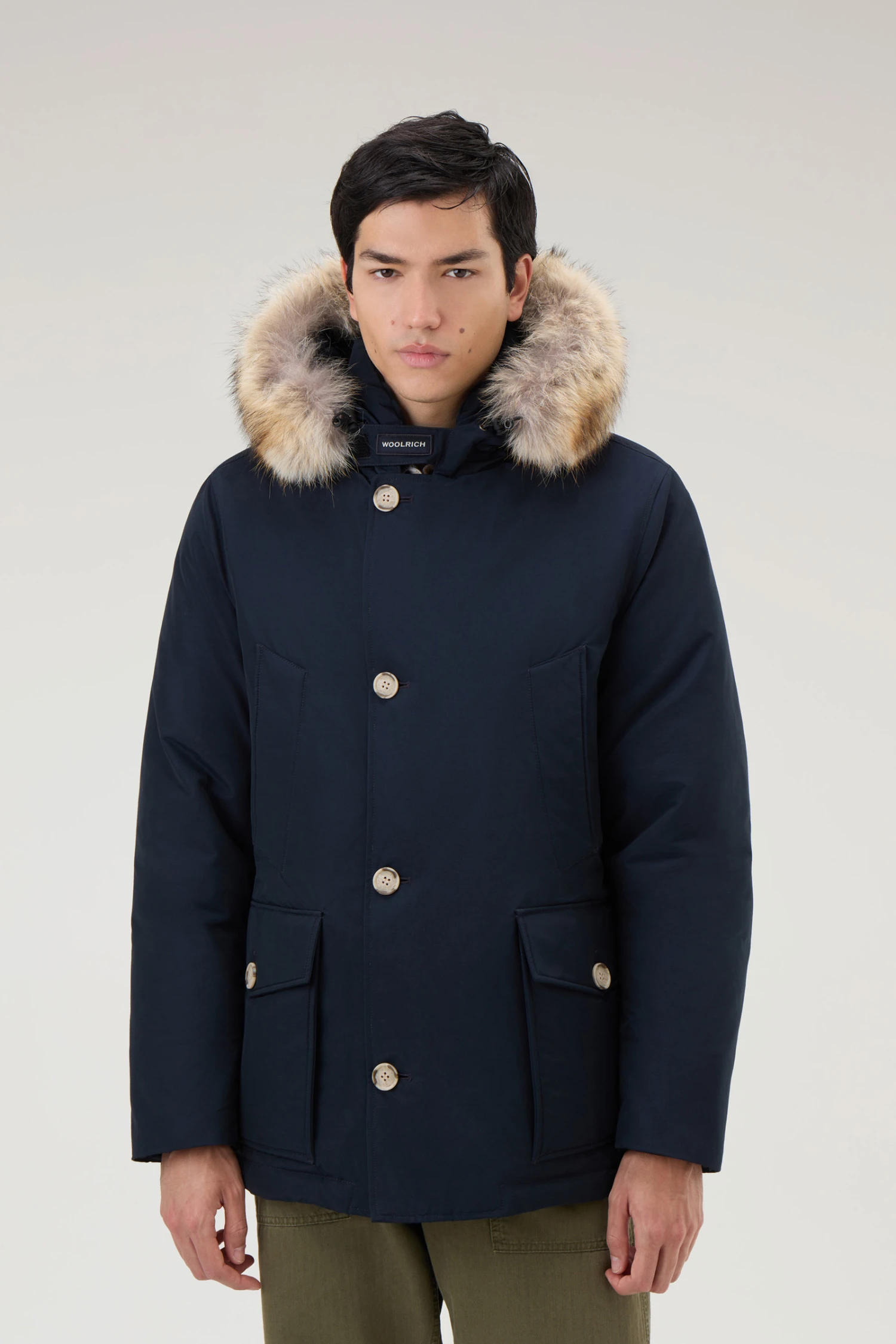 Woolrich Arctic Anorak In Ramar Cloth Con Pelliccia Removibile - Uomo - Blu 3 Woolrich Arctic Anorak In Ramar Cloth Con Pelliccia Removibile - Uomo - Blu
