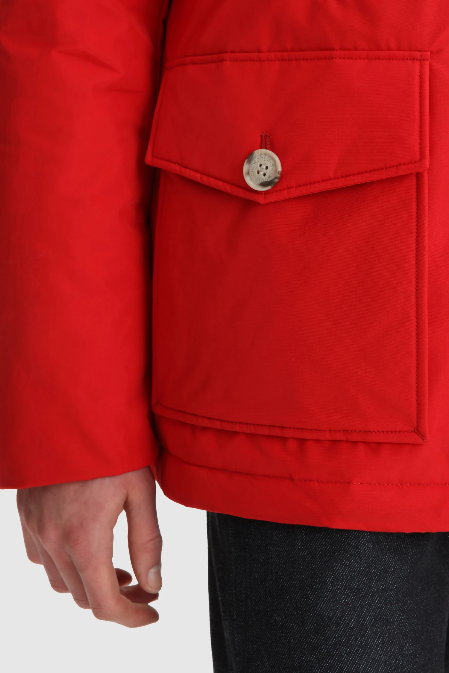 Woolrich Arctic Anorak In Ramar Cloth Con Pelliccia Removibile - Uomo - Rosso 8 Woolrich Arctic Anorak In Ramar Cloth Con Pelliccia Removibile - Uomo - Rosso - immagine 6