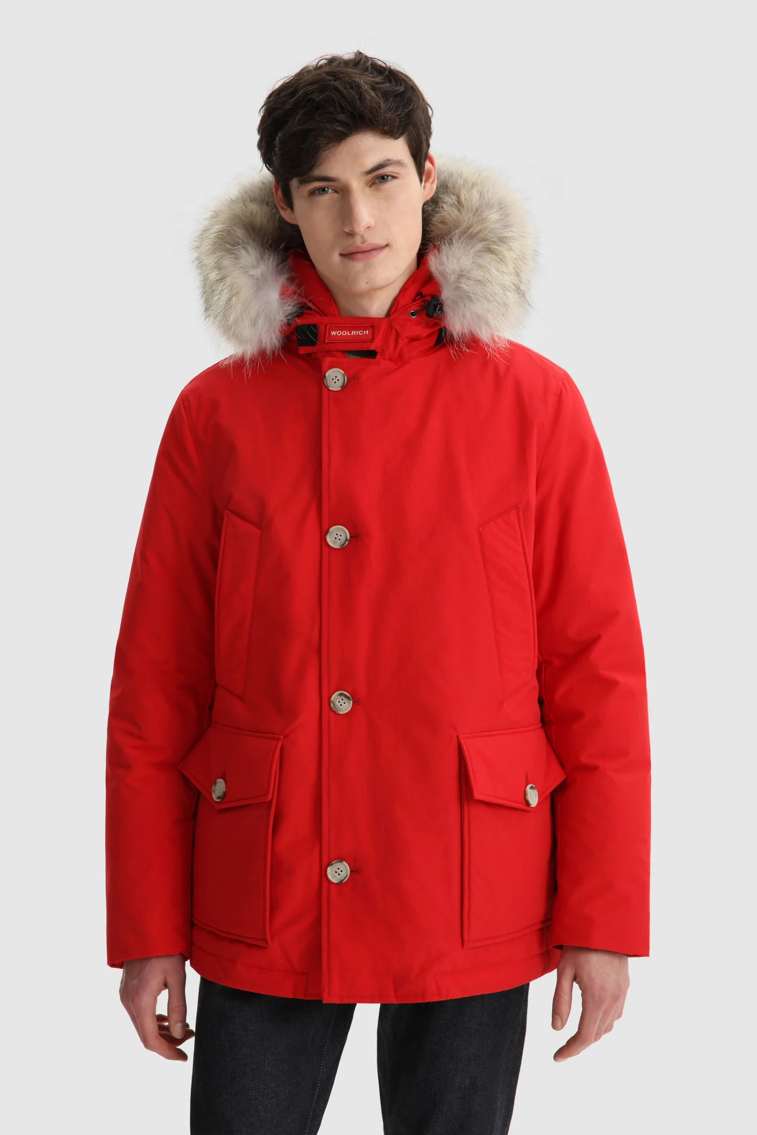 Woolrich Arctic Anorak In Ramar Cloth Con Pelliccia Removibile - Uomo - Rosso 3 Woolrich Arctic Anorak In Ramar Cloth Con Pelliccia Removibile - Uomo - Rosso