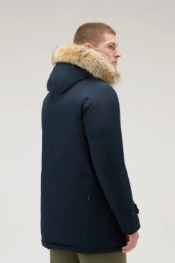 Woolrich Polar Parka In Ramar Cloth Con Collo Alto E Bordo In Pelliccia - Uomo - Blu -Offerta Economica Vestiario CFWOOU0486MRUT0001 MLB 2