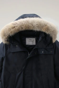 Woolrich Polar Parka In Ramar Cloth Con Collo Alto E Bordo In Pelliccia - Uomo - Blu -Offerta Economica Vestiario CFWOOU0486MRUT0001 MLB 5