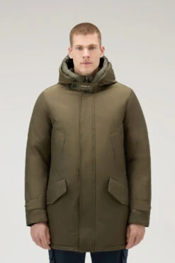Woolrich Polar Parka In Ramar Cloth Con Collo Alto - Uomo - Verde