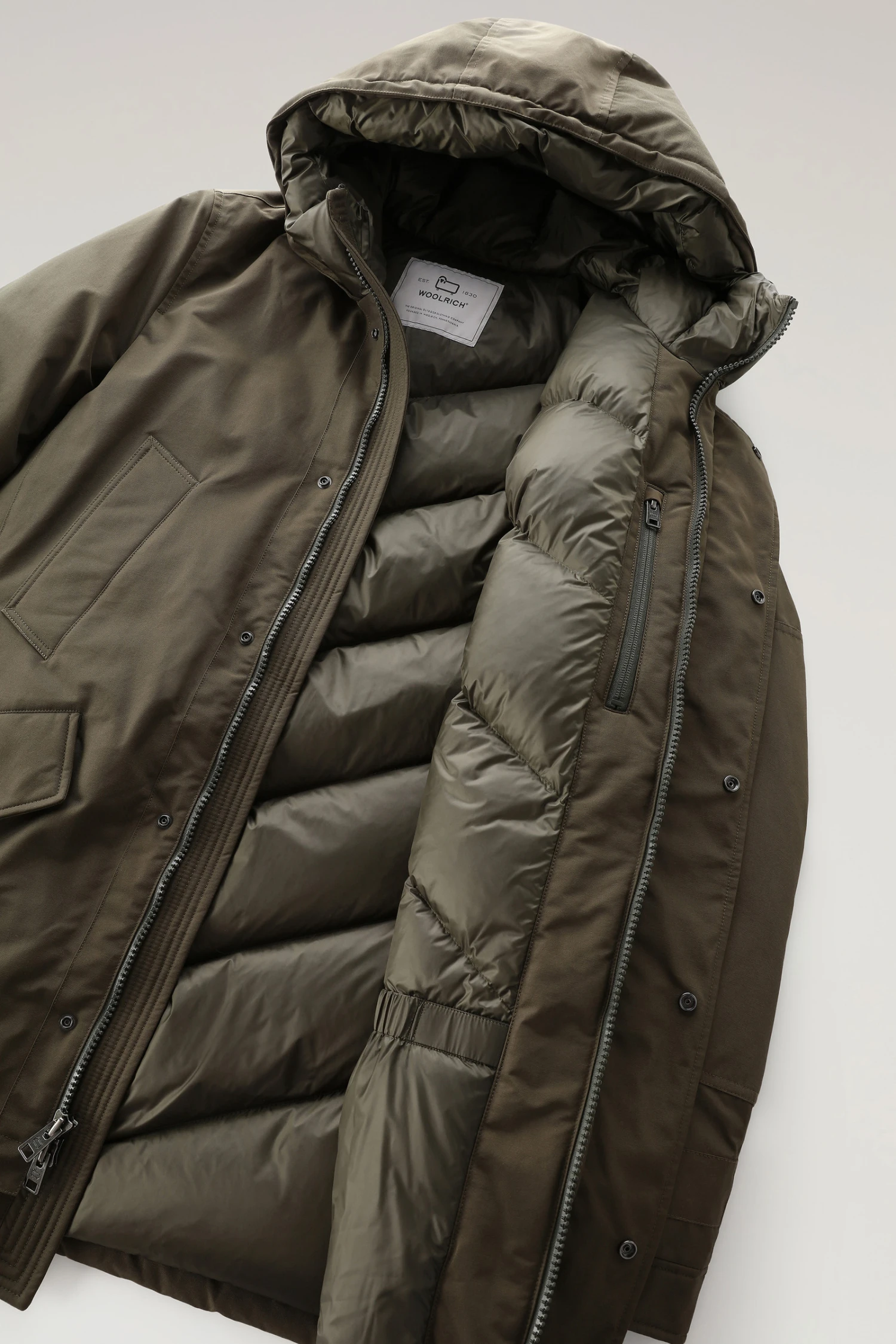 Woolrich Polar Parka In Ramar Cloth Con Collo Alto - Uomo - Verde 12 Woolrich Polar Parka In Ramar Cloth Con Collo Alto - Uomo - Verde - immagine 10