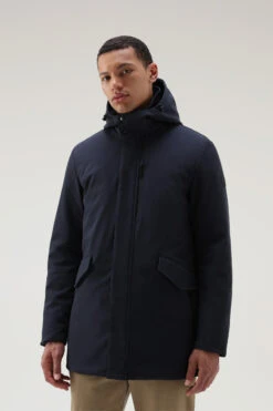 Woolrich Cappotto Barrow Mac In Softshell - Uomo - Blu