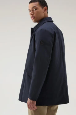 Woolrich Cappotto Barrow Mac In Softshell - Uomo - Blu -Offerta Economica Vestiario CFWOOU0501MRUT2735 3989 3