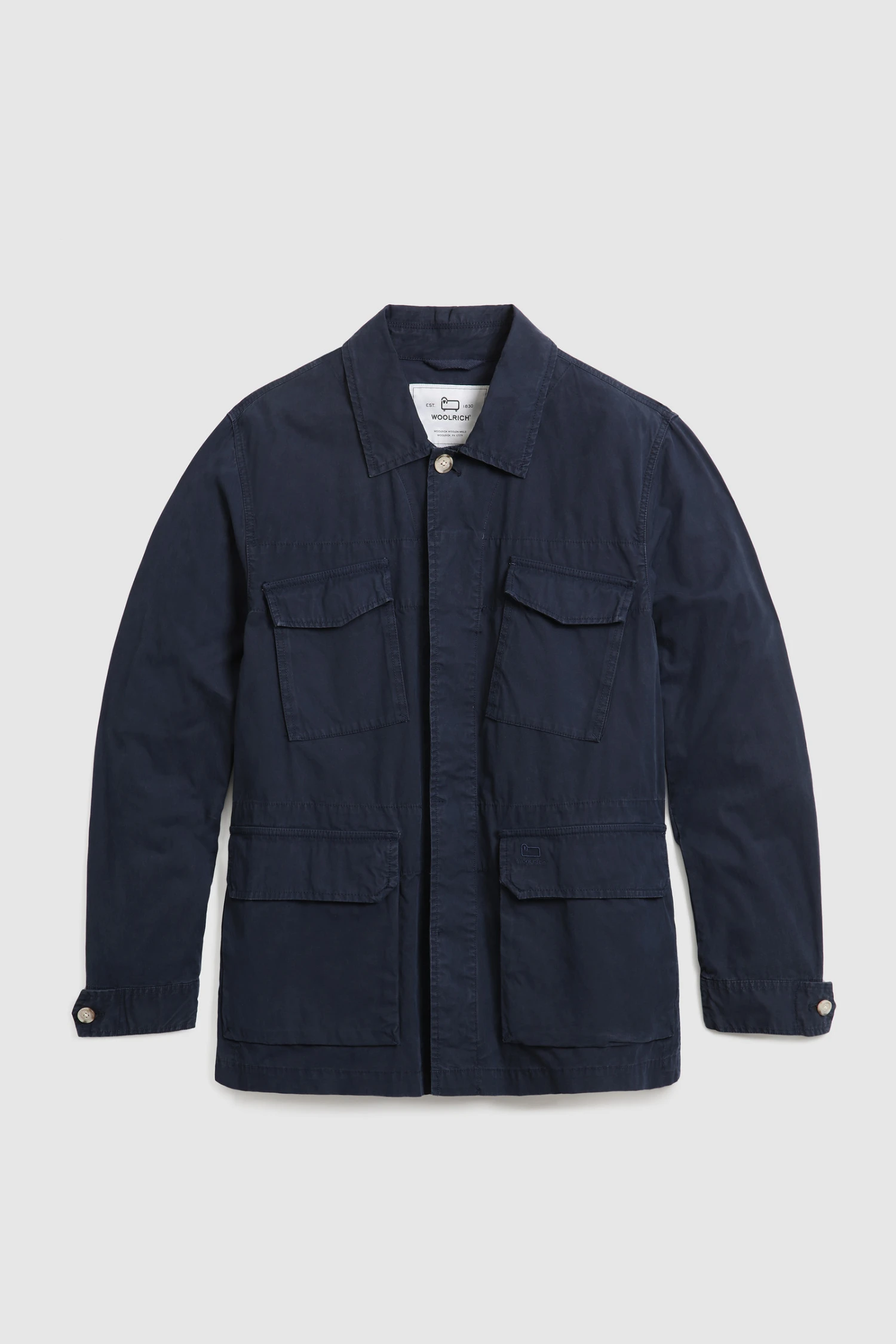 Woolrich Giacca Field Crew In Cotone Morbido Tinto In Capo - Uomo - Blu 6 Woolrich Giacca Field Crew In Cotone Morbido Tinto In Capo - Uomo - Blu - immagine 4