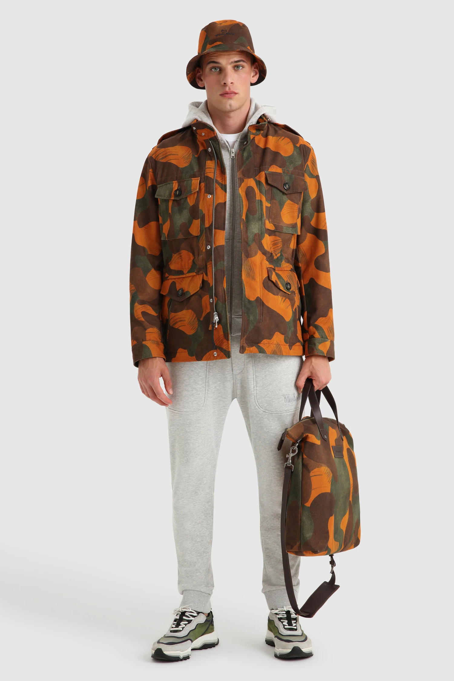 Woolrich Giacca Easton Field Camouflage In Cotone - Uomo - Arancione 4 Woolrich Giacca Easton Field Camouflage In Cotone - Uomo - Arancione - immagine 2