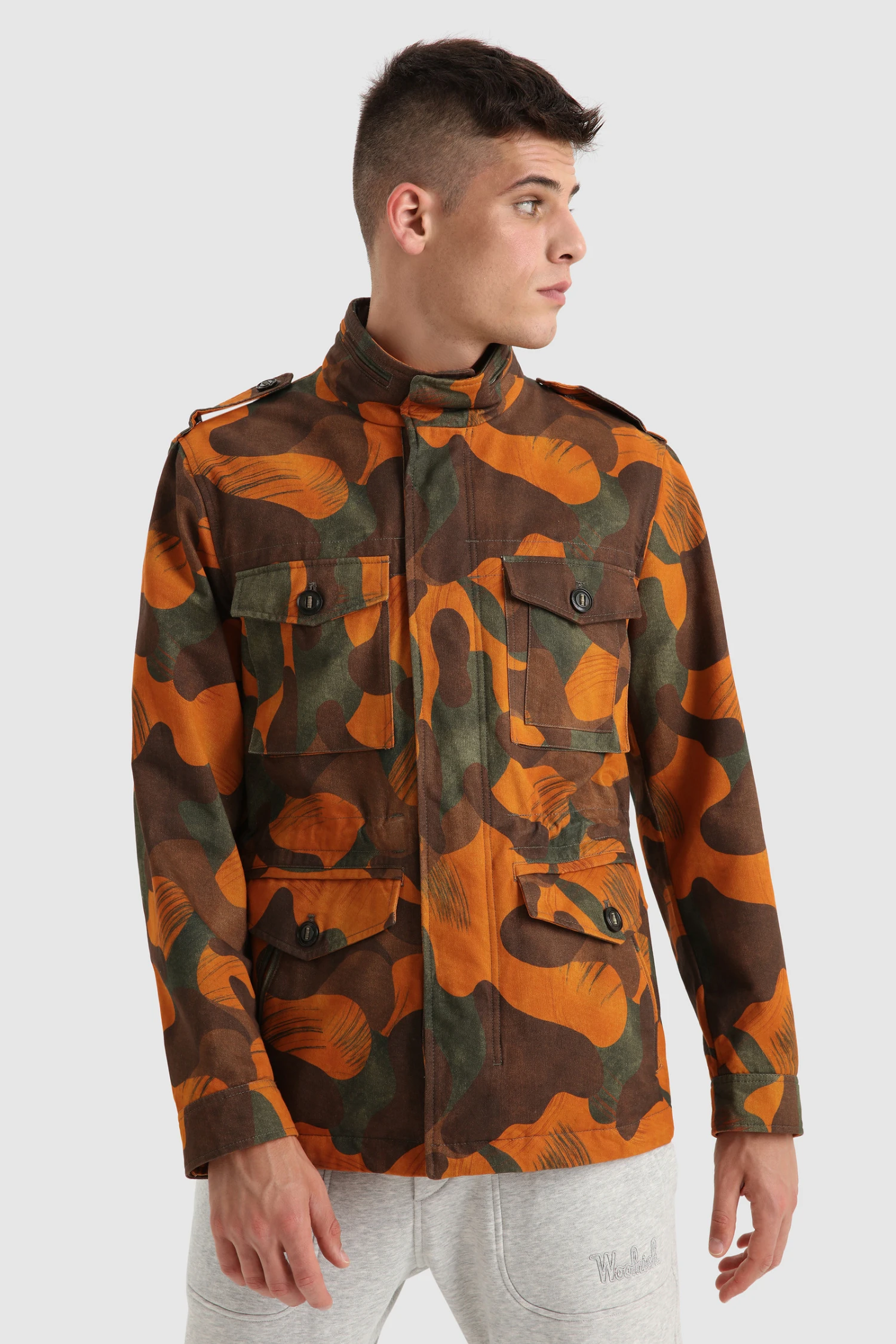Woolrich Giacca Easton Field Camouflage In Cotone - Uomo - Arancione 3 Woolrich Giacca Easton Field Camouflage In Cotone - Uomo - Arancione