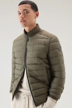 Woolrich Piumino Leggero Bering Tech In Microfibra - Uomo - Verde -Offerta Economica Vestiario CFWOOU0697MRUT2635 614 3