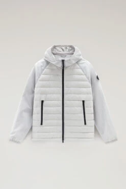 Woolrich Giacca Hybrid In Nylon Crinkle Con Trapuntatura Frontale E Cappuccio - Uomo - Bianco -Offerta Economica Vestiario CFWOOU0702MRUT3069 1582 4
