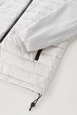 Woolrich Giacca Hybrid In Nylon Crinkle Con Trapuntatura Frontale E Cappuccio - Uomo - Bianco -Offerta Economica Vestiario CFWOOU0702MRUT3069 1582 7