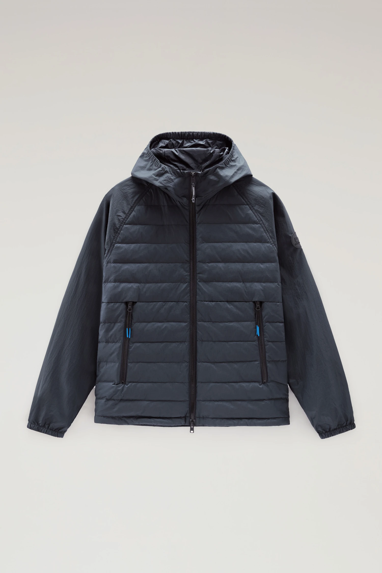 Woolrich Giacca Hybrid In Nylon Crinkle Con Trapuntatura Frontale E Cappuccio - Uomo - Blu 7 Woolrich Giacca Hybrid In Nylon Crinkle Con Trapuntatura Frontale E Cappuccio - Uomo - Blu - immagine 5