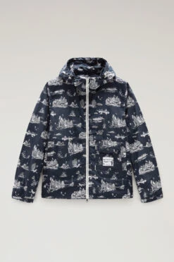 Woolrich Giacca Zavikon Con Cappuccio In Nylon Crinkle Ripstop - Uomo - Blu -Offerta Economica Vestiario CFWOOU0709MRUT3365 3989 4
