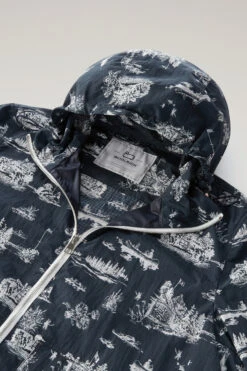 Woolrich Giacca Zavikon Con Cappuccio In Nylon Crinkle Ripstop - Uomo - Blu -Offerta Economica Vestiario CFWOOU0709MRUT3365 3989 5