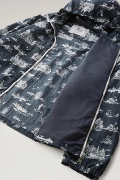 Woolrich Giacca Zavikon Con Cappuccio In Nylon Crinkle Ripstop - Uomo - Blu -Offerta Economica Vestiario CFWOOU0709MRUT3365 3989 8