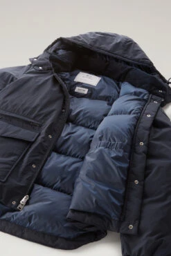 Woolrich Giacca Aleutian In Nylon Eco Taslan Imbottita Con Cappuccio Removibile - Uomo - Blu -Offerta Economica Vestiario CFWOOU0715MRUT3327 3989 11