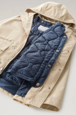 Woolrich Giacca Mountain 3 In 1 In Cotone Soft Byrd Con Gilet Trapuntato Removibile - Uomo - Beige -Offerta Economica Vestiario CFWOOU0717MRUT3329 4377 11