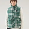 Woolrich Gilet Aleutian In Puro Cotone Trapuntato Con Stampa A Quadri - Uomo - Verde