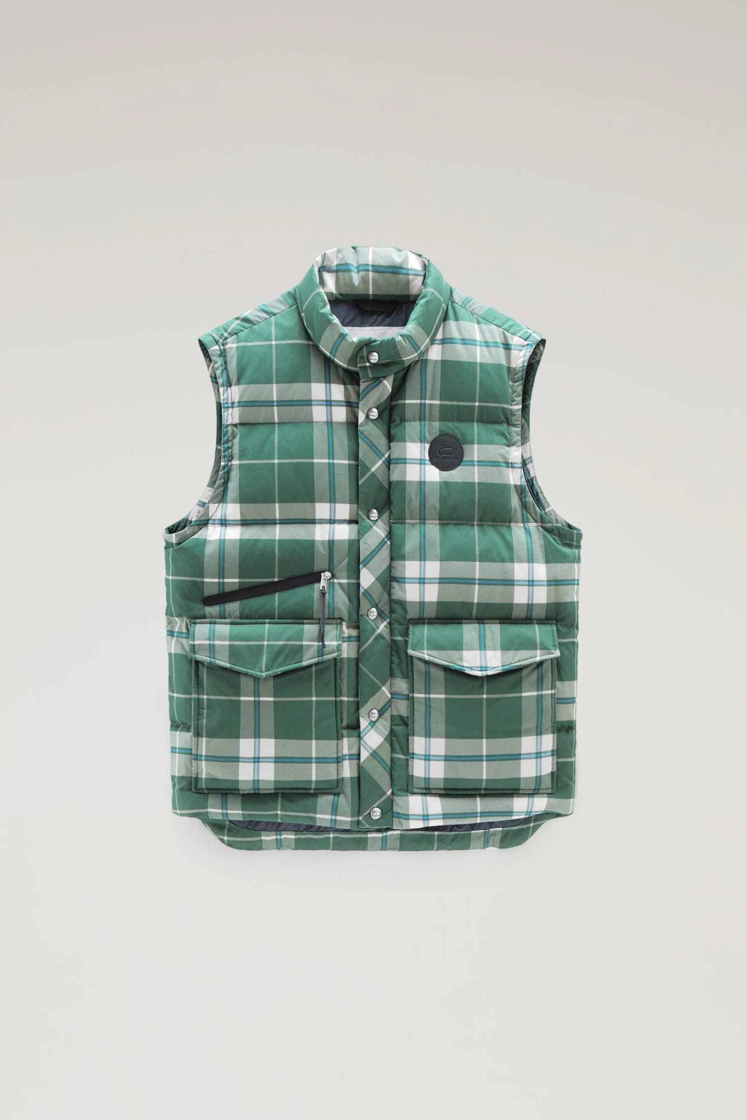 Woolrich Gilet Aleutian In Puro Cotone Trapuntato Con Stampa A Quadri - Uomo - Verde 7 Woolrich Gilet Aleutian In Puro Cotone Trapuntato Con Stampa A Quadri - Uomo - Verde - immagine 5