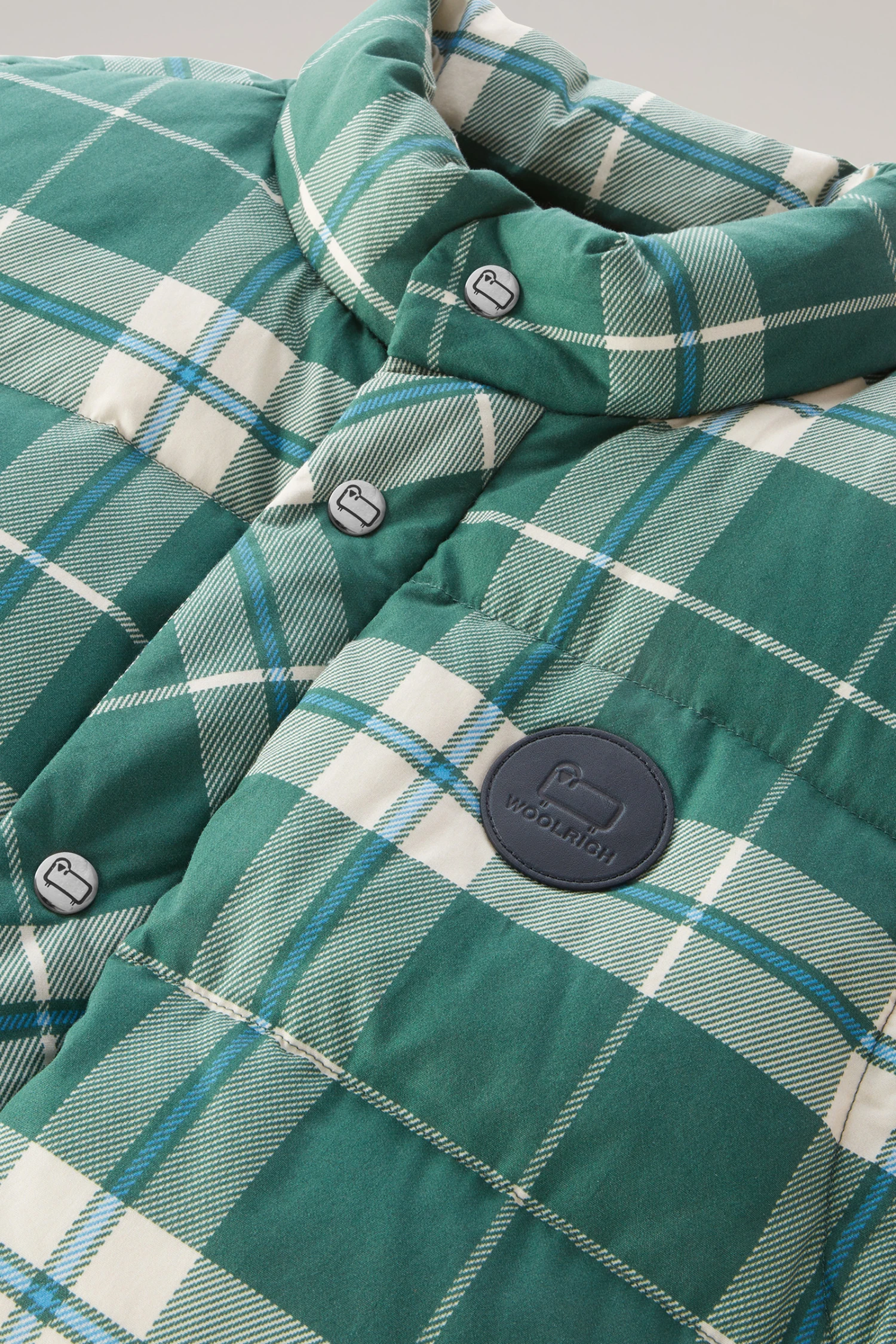 Woolrich Gilet Aleutian In Puro Cotone Trapuntato Con Stampa A Quadri - Uomo - Verde 9 Woolrich Gilet Aleutian In Puro Cotone Trapuntato Con Stampa A Quadri - Uomo - Verde - immagine 7