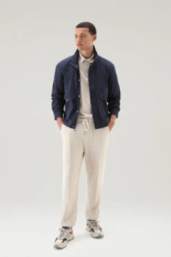 Woolrich Bomber Tinto In Capo In Puro Cotone - Uomo - Blu -Offerta Economica Vestiario CFWOOU0756MRUT2876 3989 1