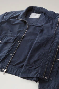 Woolrich Bomber Tinto In Capo In Puro Cotone - Uomo - Blu -Offerta Economica Vestiario CFWOOU0756MRUT2876 3989 10