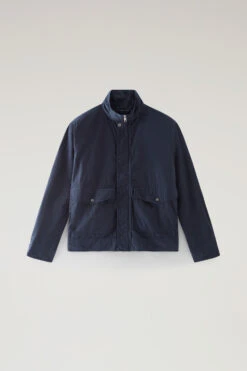 Woolrich Bomber Tinto In Capo In Puro Cotone - Uomo - Blu -Offerta Economica Vestiario CFWOOU0756MRUT2876 3989 4
