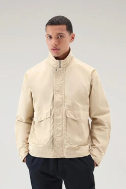 Woolrich Bomber Tinto In Capo In Puro Cotone - Uomo - Beige