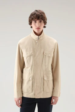 Woolrich Giacca Tinta In Capo In Puro Cotone - Uomo - Beige