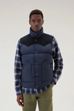 Woolrich Gilet Western Trapuntato - Uomo - Blu
