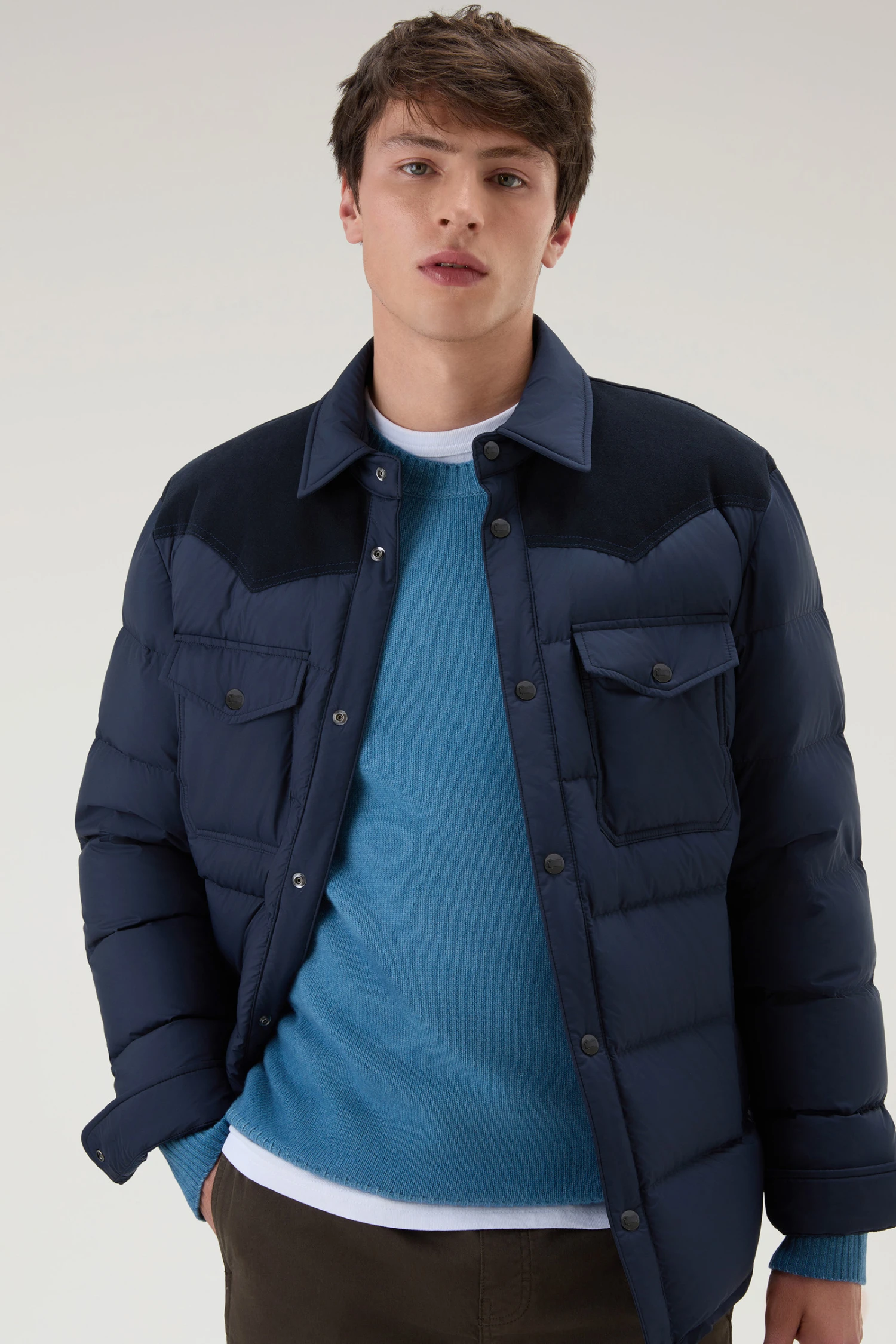 Woolrich Giacca A Camicia Western Trapuntata - Uomo - Blu 6 Woolrich Giacca A Camicia Western Trapuntata - Uomo - Blu - immagine 4