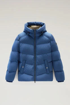 Woolrich Piumino Premium In Nylon Elasticizzato - Uomo - Blu