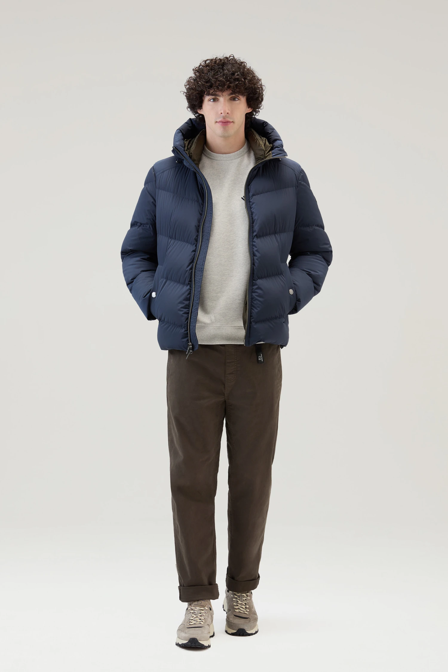 Woolrich Piumino Premium In Nylon Elasticizzato - Uomo - Blu 4 Woolrich Piumino Premium In Nylon Elasticizzato - Uomo - Blu - immagine 2