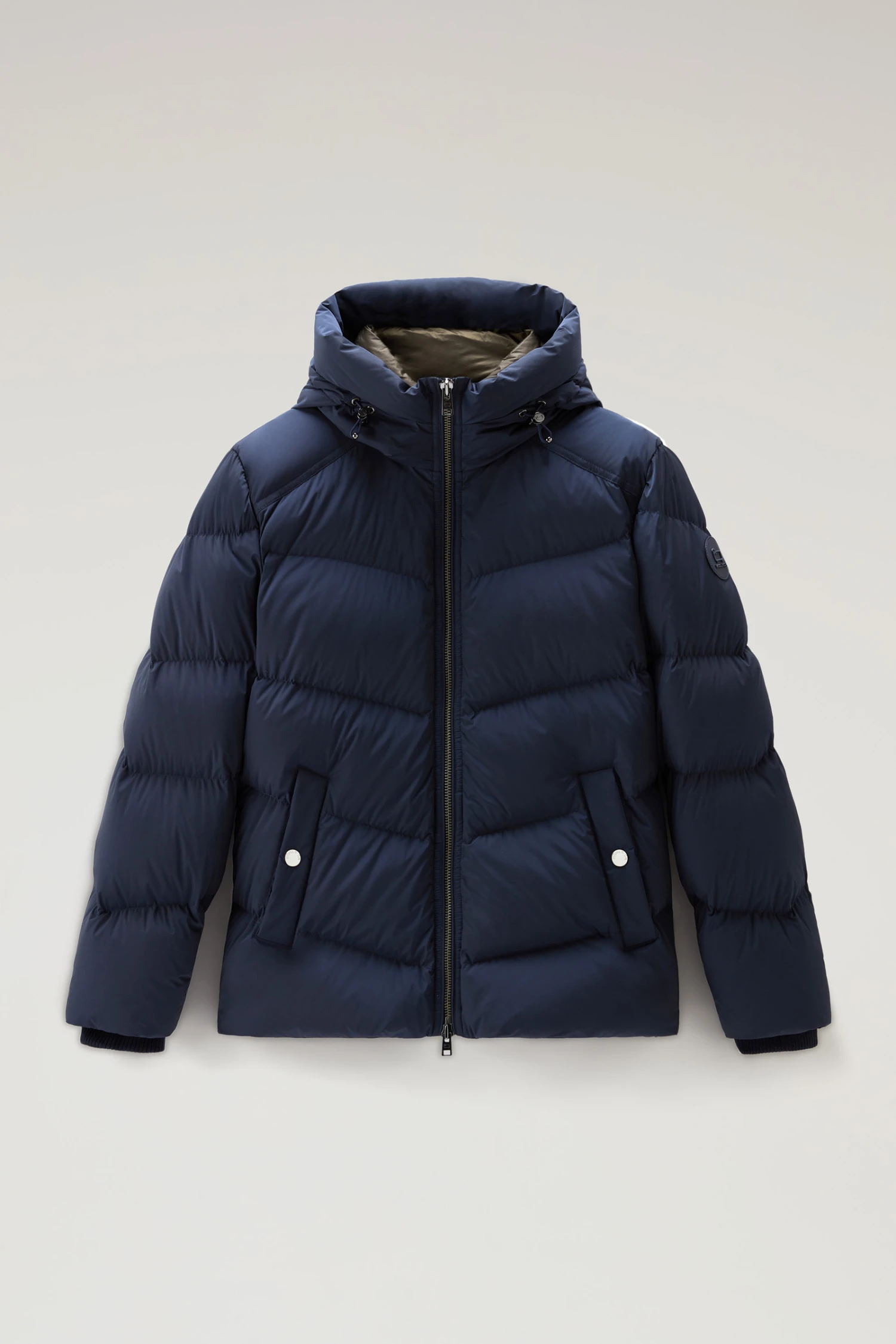 Woolrich Piumino Premium In Nylon Elasticizzato - Uomo - Blu 7 Woolrich Piumino Premium In Nylon Elasticizzato - Uomo - Blu - immagine 5
