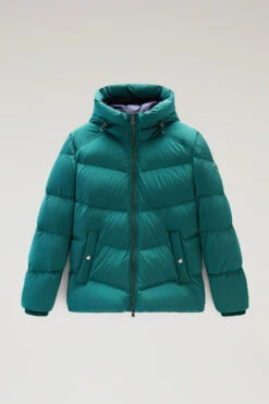Woolrich Piumino Premium In Nylon Elasticizzato - Uomo - Verde