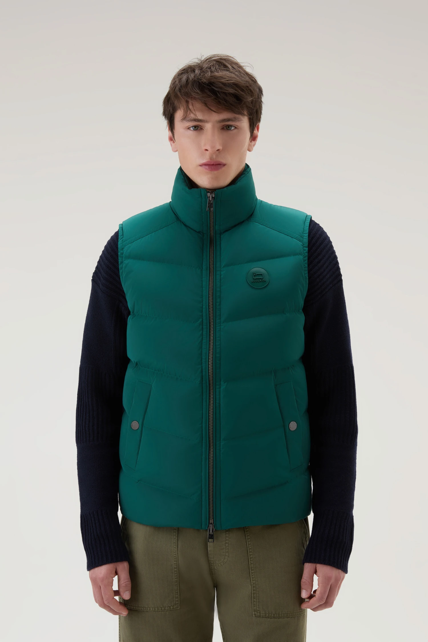 Woolrich Gilet Premium Trapuntato In Nylon Elasticizzato - Uomo - Verde 3 Woolrich Gilet Premium Trapuntato In Nylon Elasticizzato - Uomo - Verde