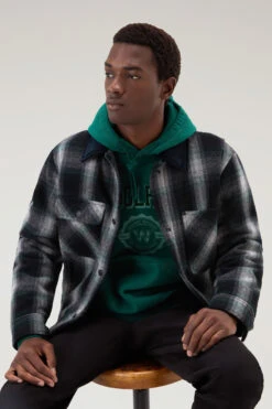 Woolrich Giacca Trucker In Misto Lana Riciclata Imbottita - Uomo - Grigio -Offerta Economica Vestiario CFWOOU0779MRUT3093 1840 3