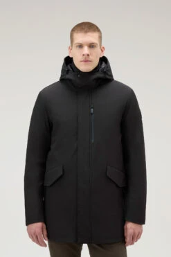 Woolrich Cappotto Barrow Mac In Tech Softshell - Uomo - Nero