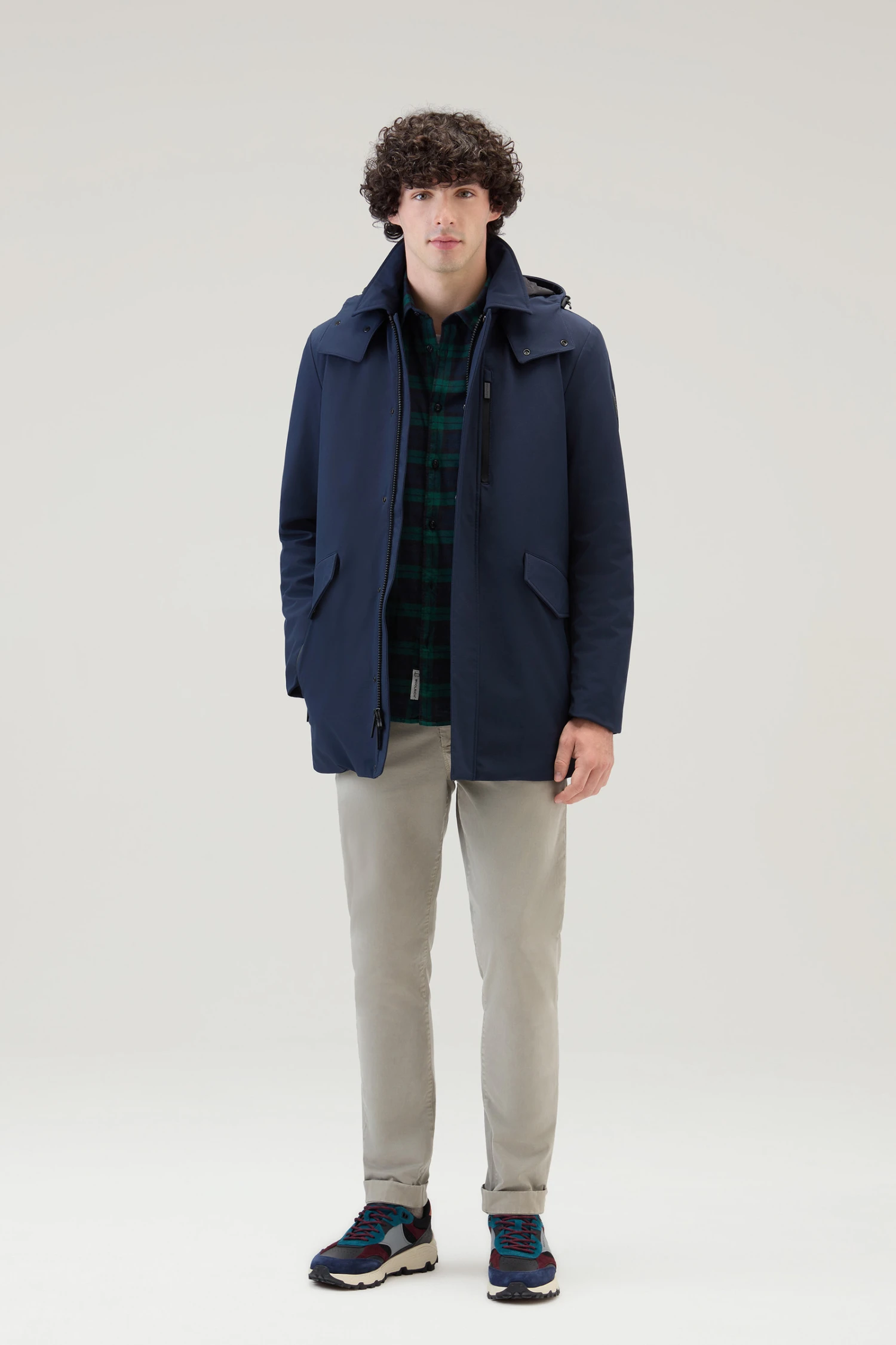 Woolrich Cappotto Barrow Mac In Tech Softshell - Uomo - Blu 4 Woolrich Cappotto Barrow Mac In Tech Softshell - Uomo - Blu - immagine 2