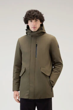 Woolrich Cappotto Barrow Mac In Tech Softshell - Uomo - Verde