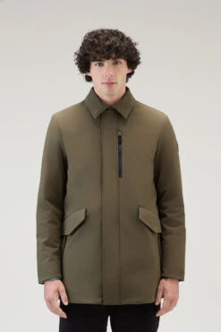 Woolrich Cappotto Barrow Mac In Tech Softshell - Uomo - Verde -Offerta Economica Vestiario CFWOOU0792MRUT3496 614 3