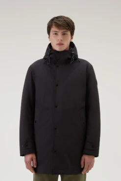 Woolrich Cappotto 3 In 1 In Nylon Elasticizzato Con Giacca Trapuntata Removibile - Uomo - Nero