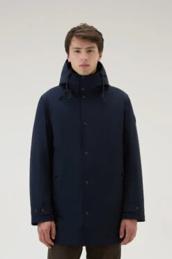 Woolrich Cappotto 3 In 1 In Nylon Elasticizzato Con Giacca Trapuntata Removibile - Uomo - Blu