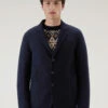 Woolrich Blazer In Misto Lana Riciclata Manteco - Uomo - Blu