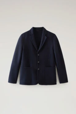 Woolrich Blazer In Misto Lana Riciclata Manteco - Uomo - Blu -Offerta Economica Vestiario CFWOOU0820MRUT3518 3989 4