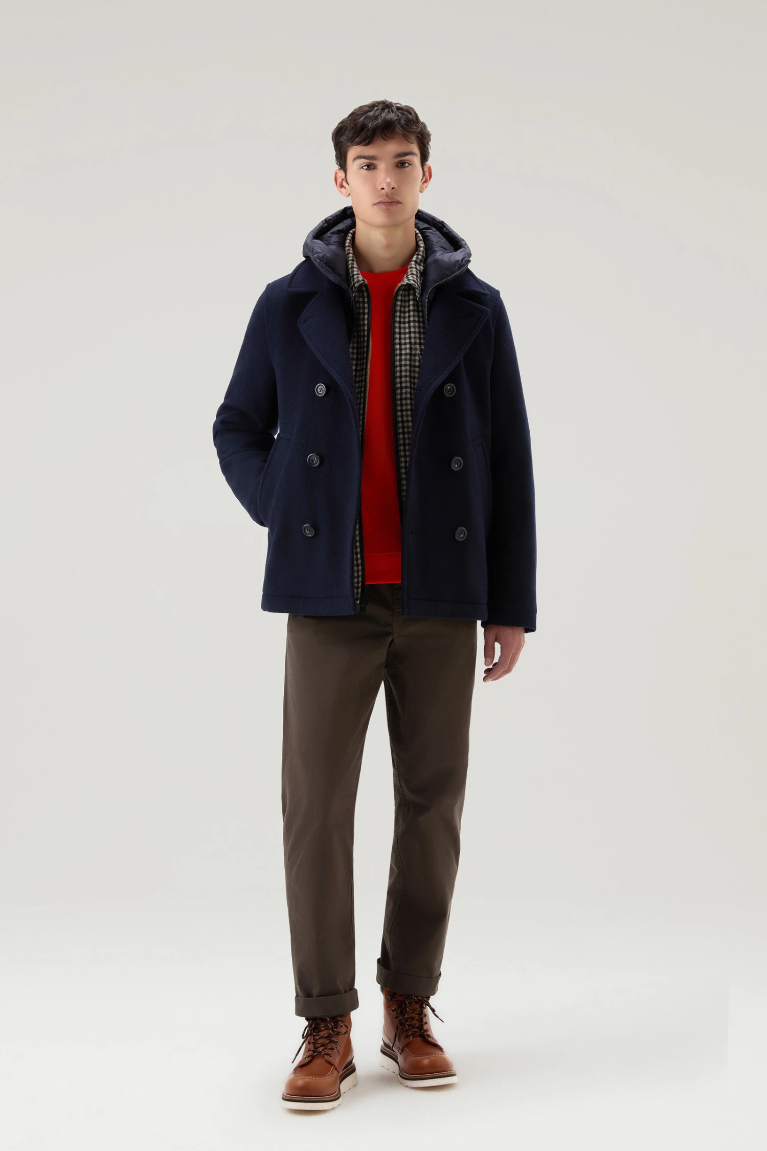 Woolrich Caban 2 In 1 In Misto Lana Italiana Riciclata - Uomo - Blu 4 Woolrich Caban 2 In 1 In Misto Lana Italiana Riciclata - Uomo - Blu - immagine 2