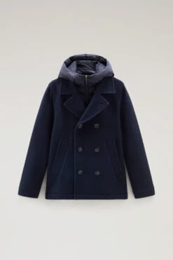 Woolrich Caban 2 In 1 In Misto Lana Italiana Riciclata - Uomo - Blu 17 Woolrich Caban 2 In 1 In Misto Lana Italiana Riciclata - Uomo - Blu -Offerta Economica Vestiario CFWOOU0828MRUT3109 3989A 4