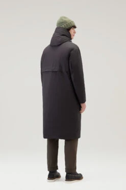 Woolrich Cappotto Lungo In Nylon Elasticizzato Con Cappuccio Removibile - Uomo - Nero -Offerta Economica Vestiario CFWOOU0841MRUT3339 100 2