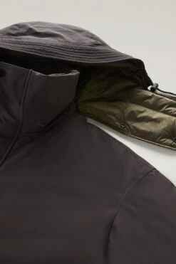 Woolrich Cappotto Lungo In Nylon Elasticizzato Con Cappuccio Removibile - Uomo - Nero -Offerta Economica Vestiario CFWOOU0841MRUT3339 100 6