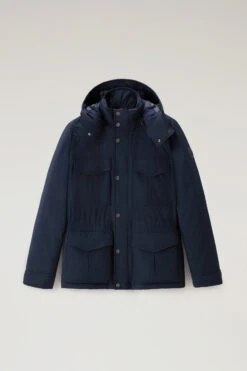 Woolrich Giacca Field Aleutian In Nylon Taslan Con Cappuccio Removibile - Uomo - Blu -Offerta Economica Vestiario CFWOOU0855MRUT3077 3989 4